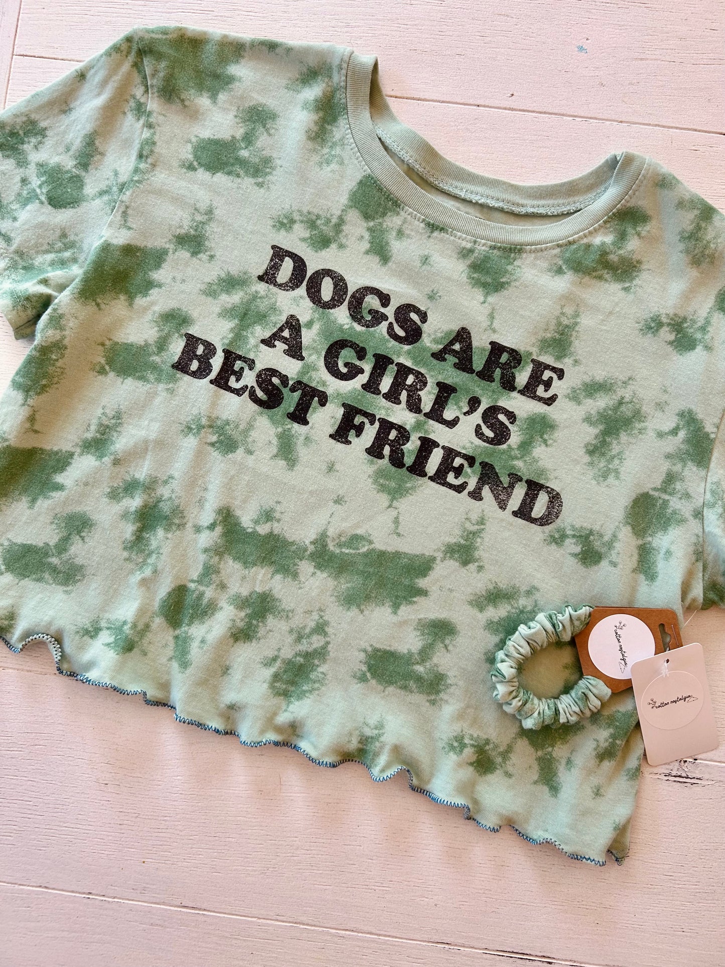 Dog Lovers Lettuce Hem Tee + Scrunchie