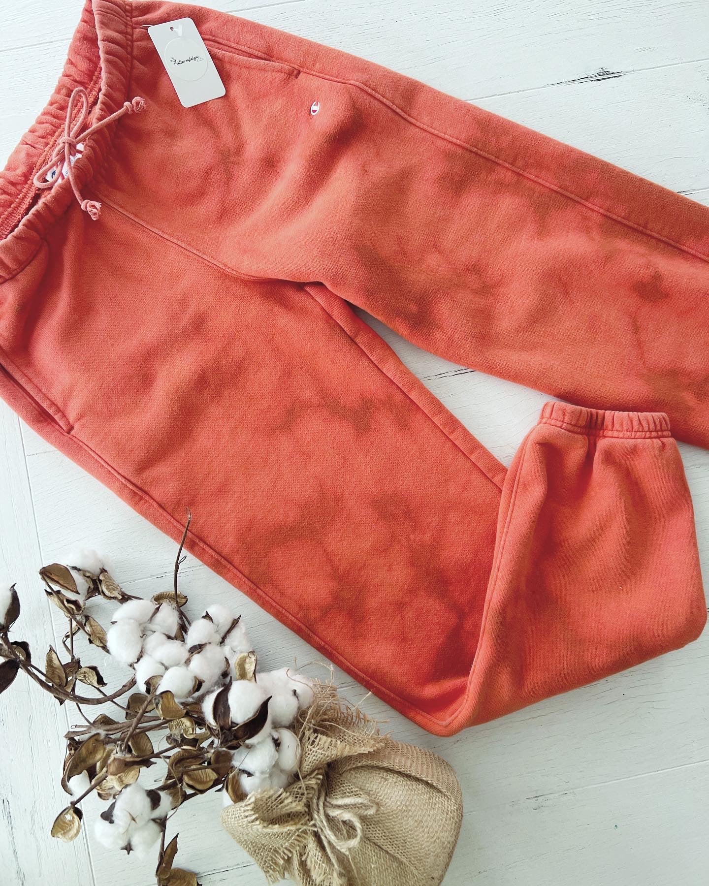 Coral Champion Reverse Weave Sweatpants